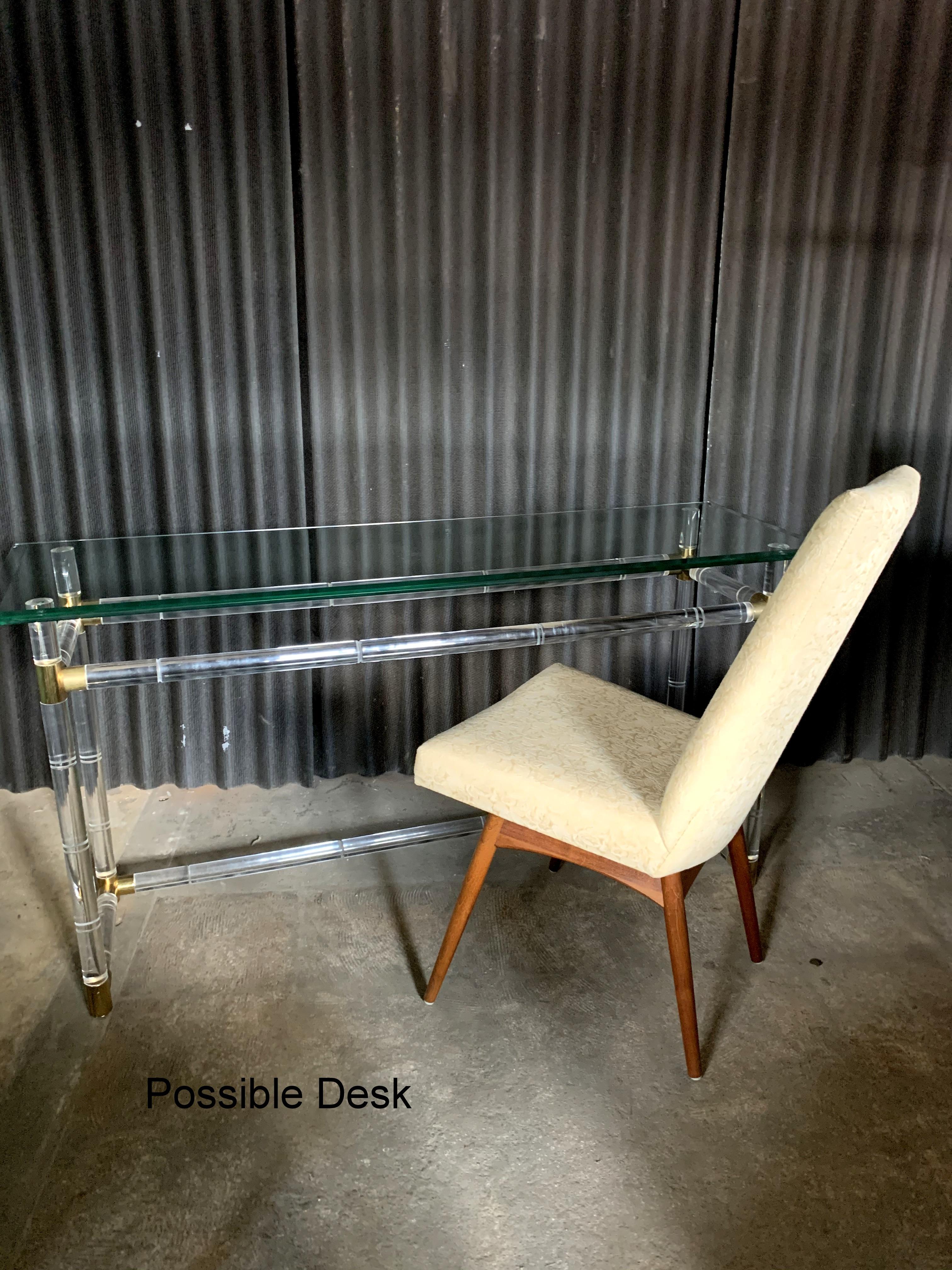 Charles Hollis Jones Lucite and Brass Console Sofa Table 3
