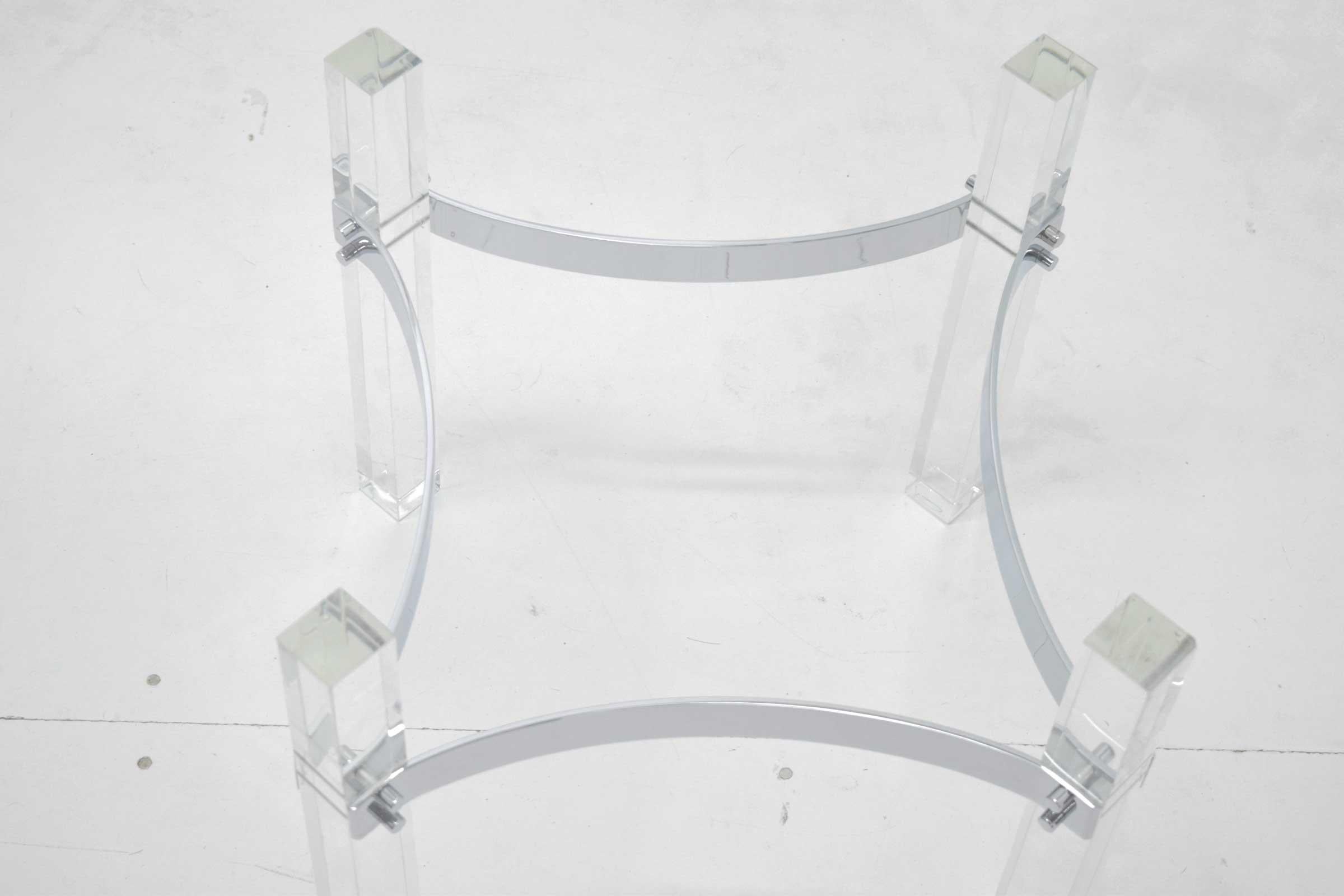 20th Century Charles Hollis Jones Lucite and Chrome Cocktail Table