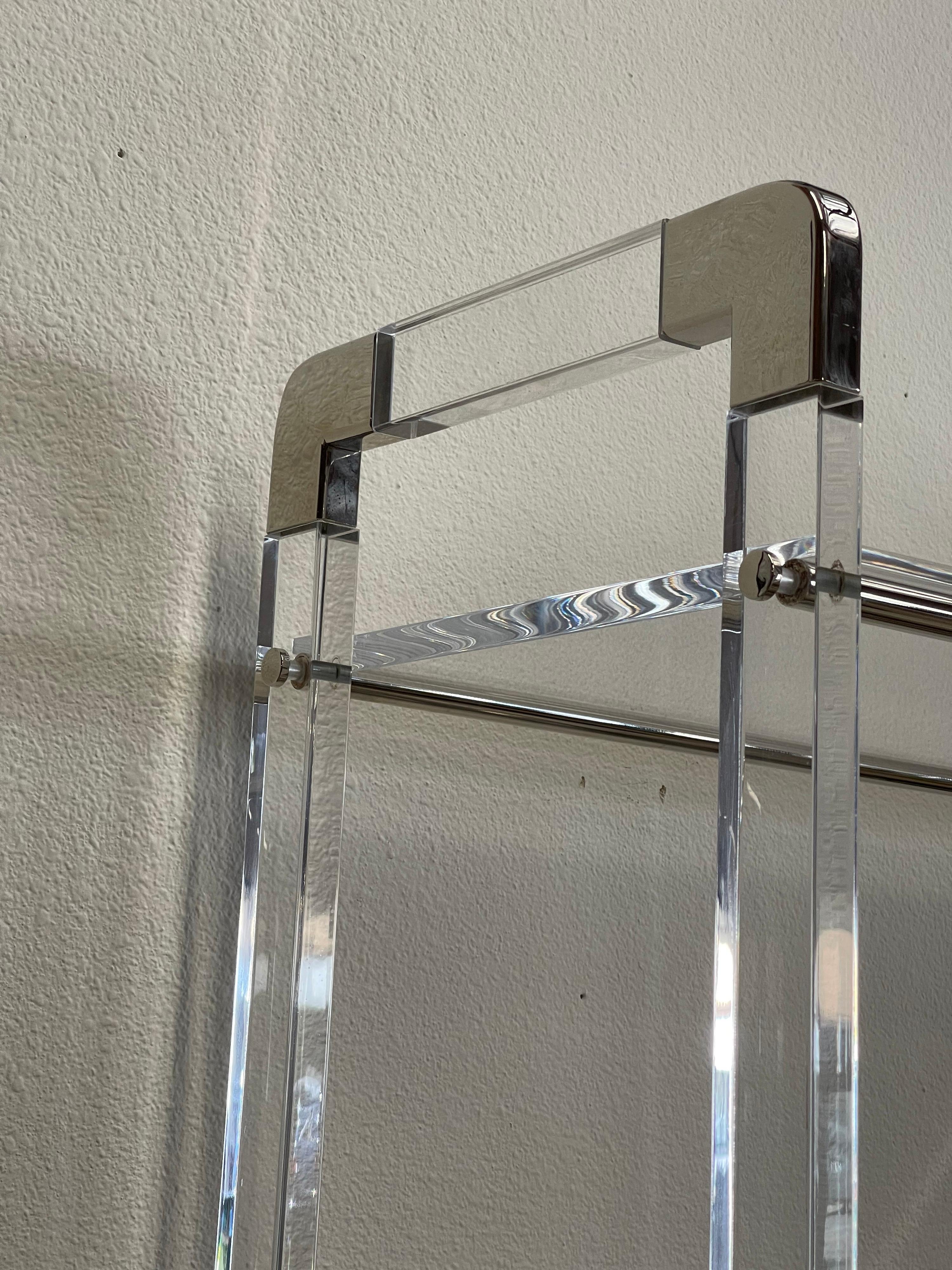 Charles Hollis Jones Lucite and Nickel Etagere For Sale 4