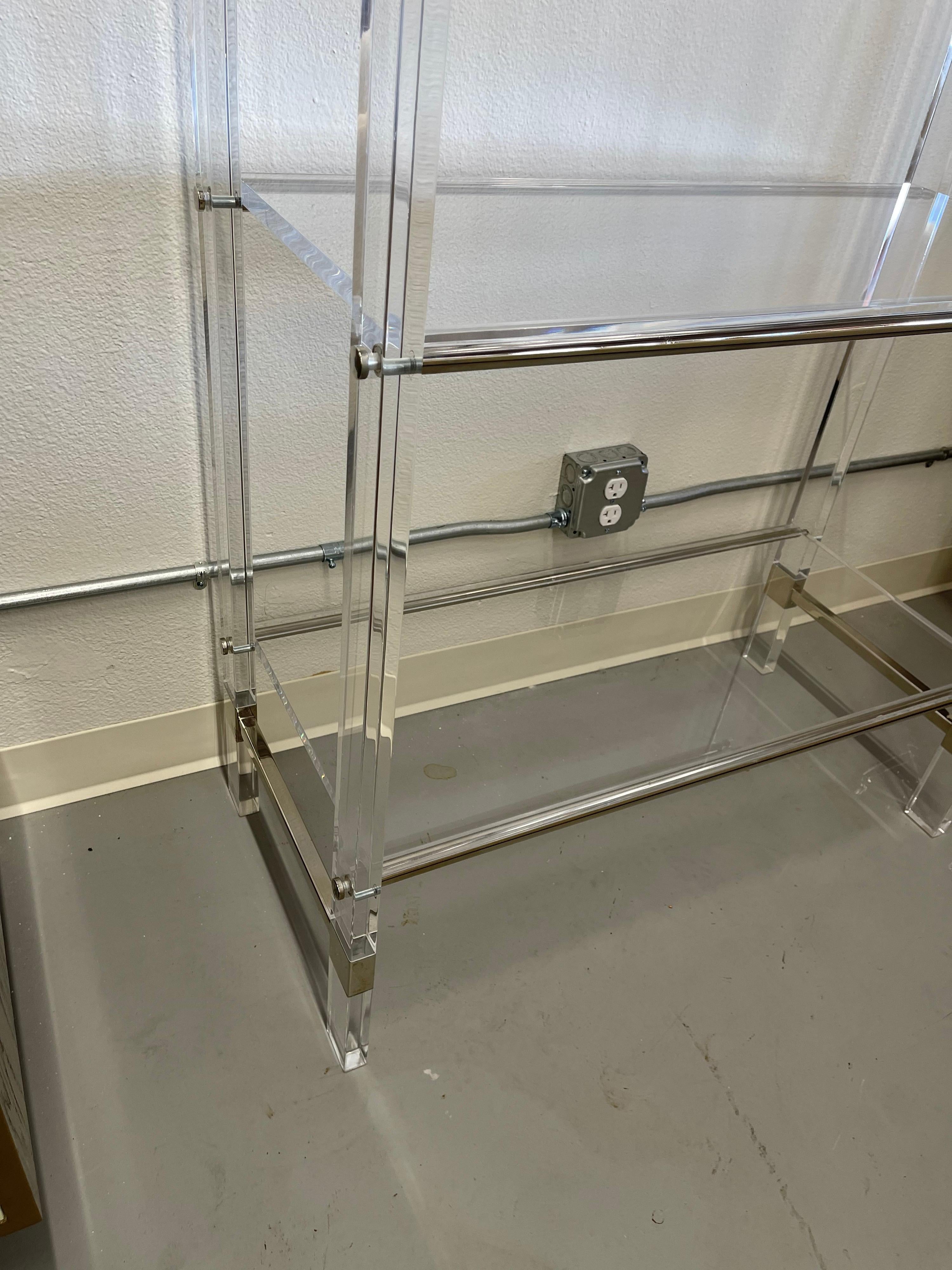 Charles Hollis Jones Lucite and Nickel Etagere For Sale 6