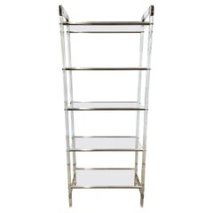 Charles Hollis Jones Etagere aus Lucite und Nickel