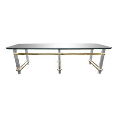 ON SALE-Charles Hollis Jones Lucite, Brass and Glass Coffee Table