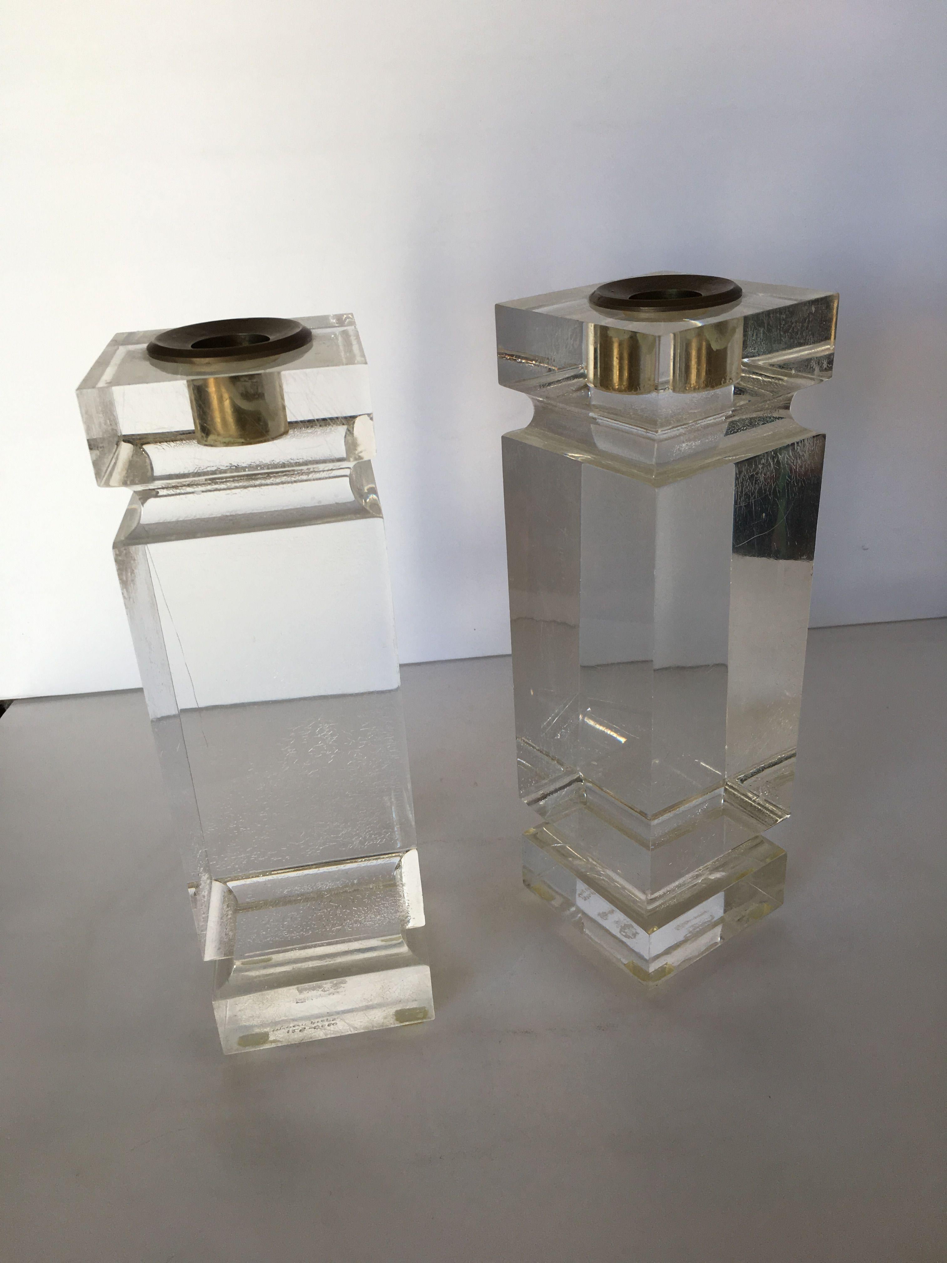 vintage lucite candle holders