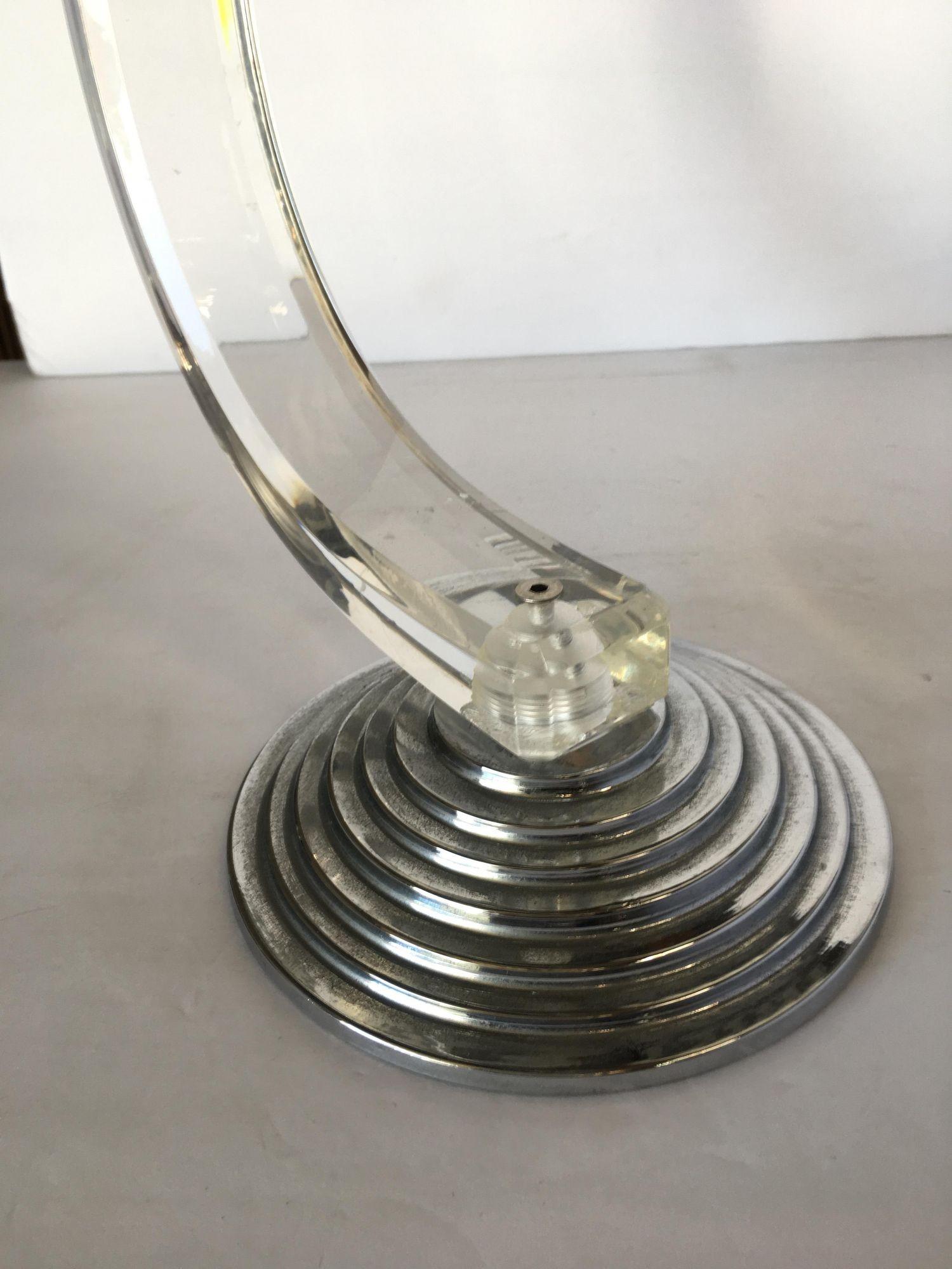 Charles Hollis Jones Bougeoir en Lucite et Chrome Excellent état - En vente à Van Nuys, CA