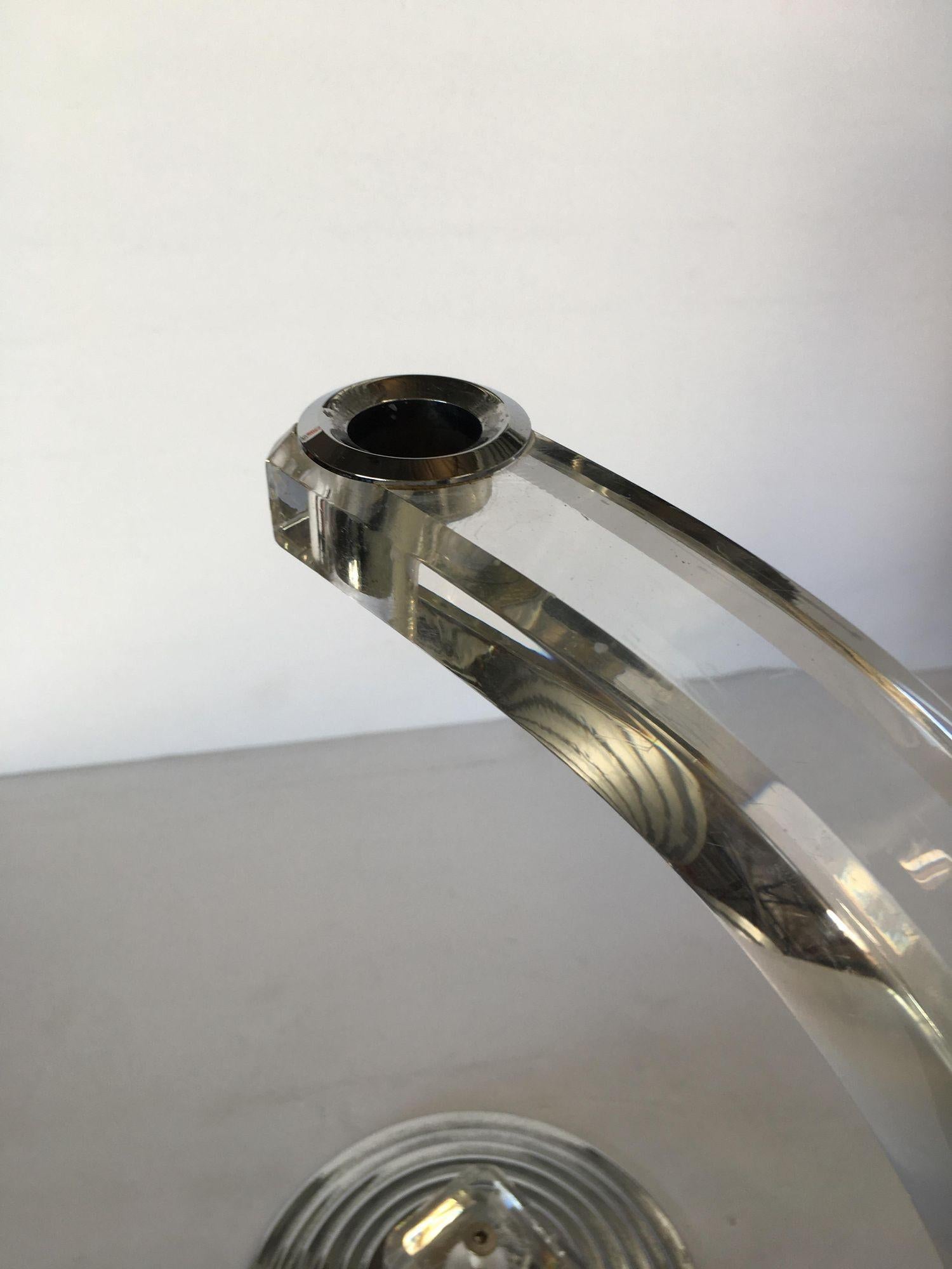 Fin du 20e siècle Charles Hollis Jones Bougeoir en Lucite et Chrome en vente