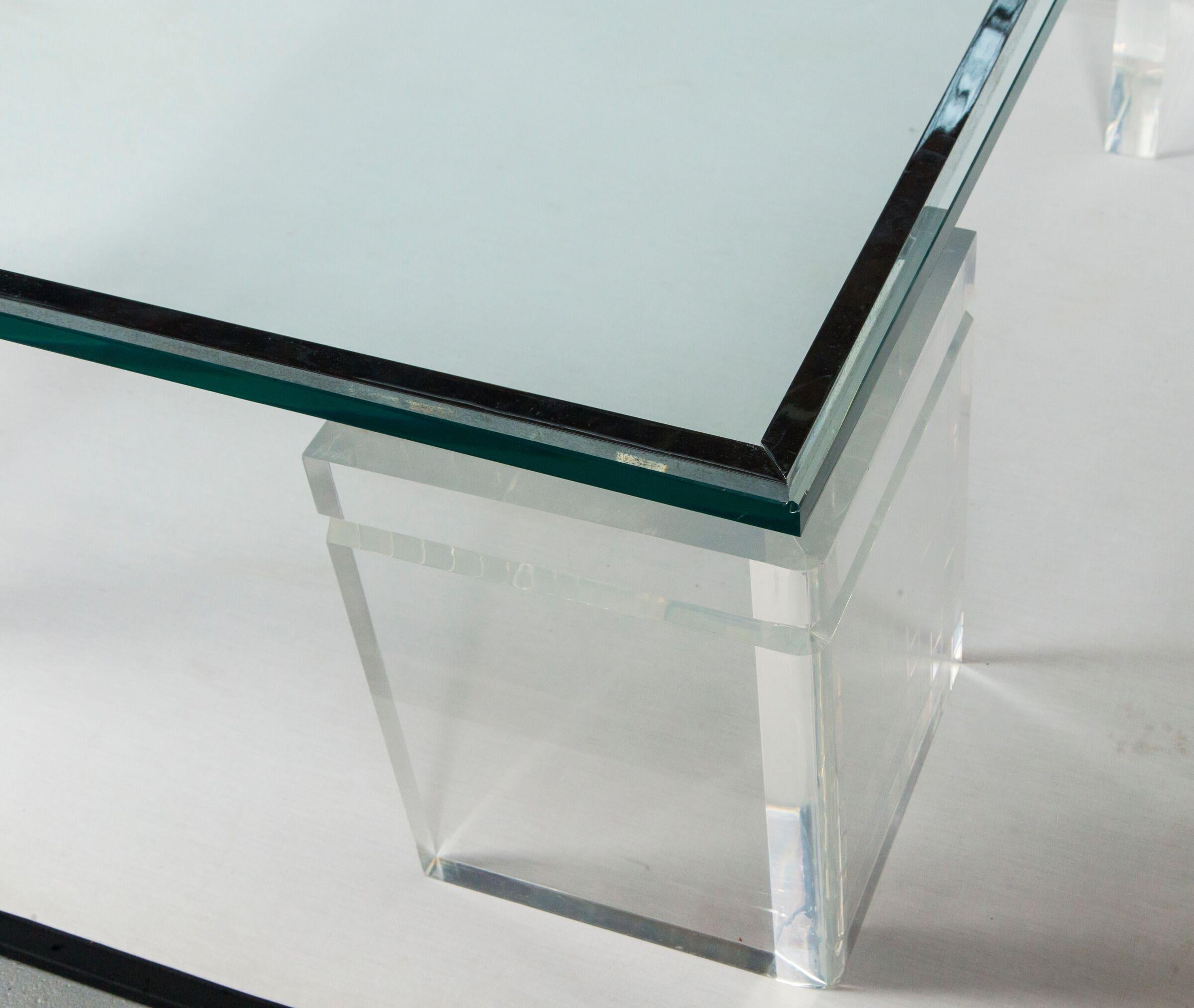 lucite coffee table with shelf