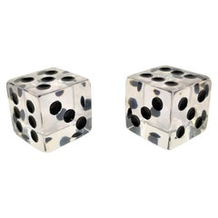 Charles Hollis Jones Lucite Dice Bookends Mid Century, 1960s