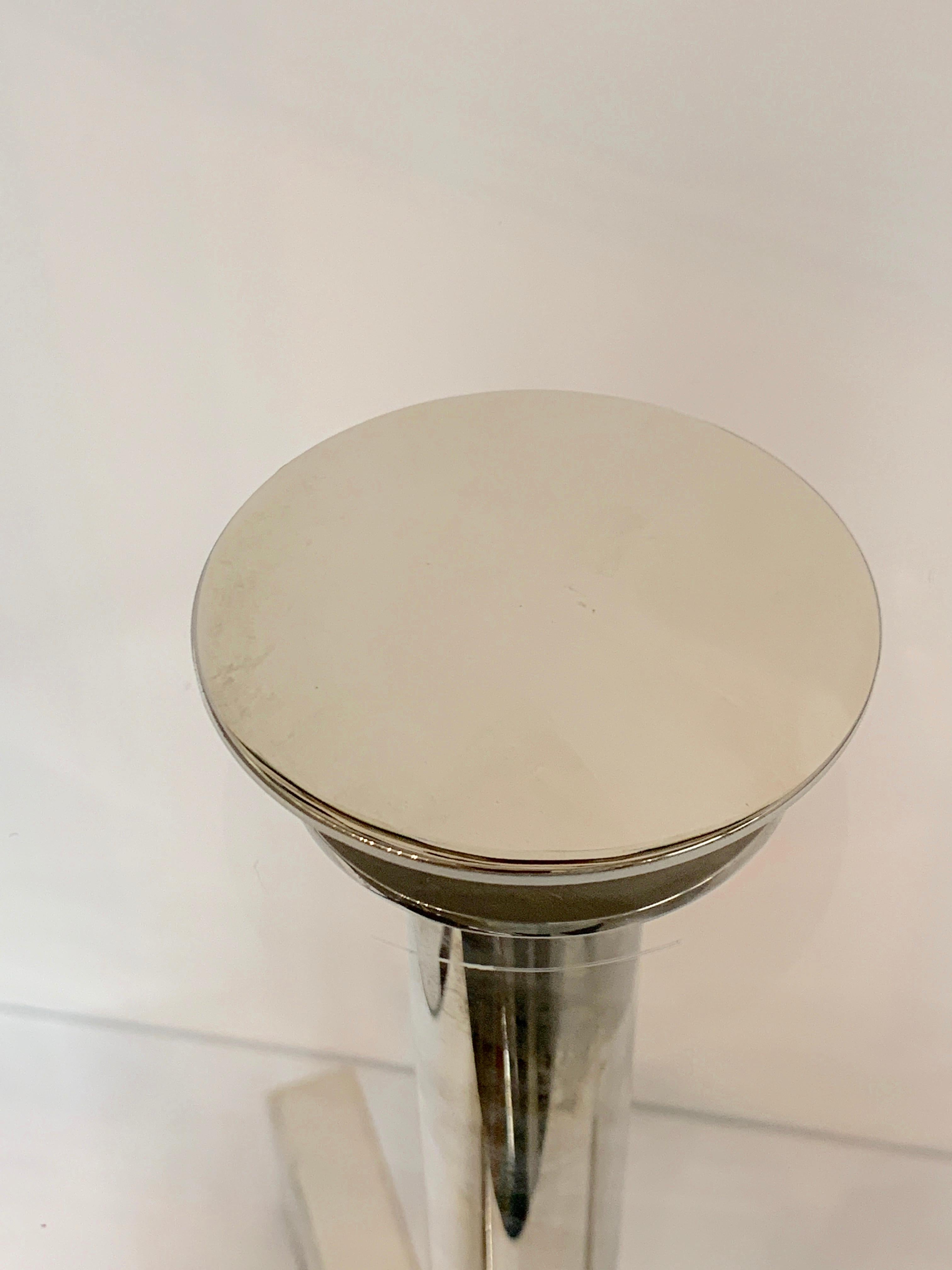American Charles Hollis Jones Lucite Nickel Tripod Table