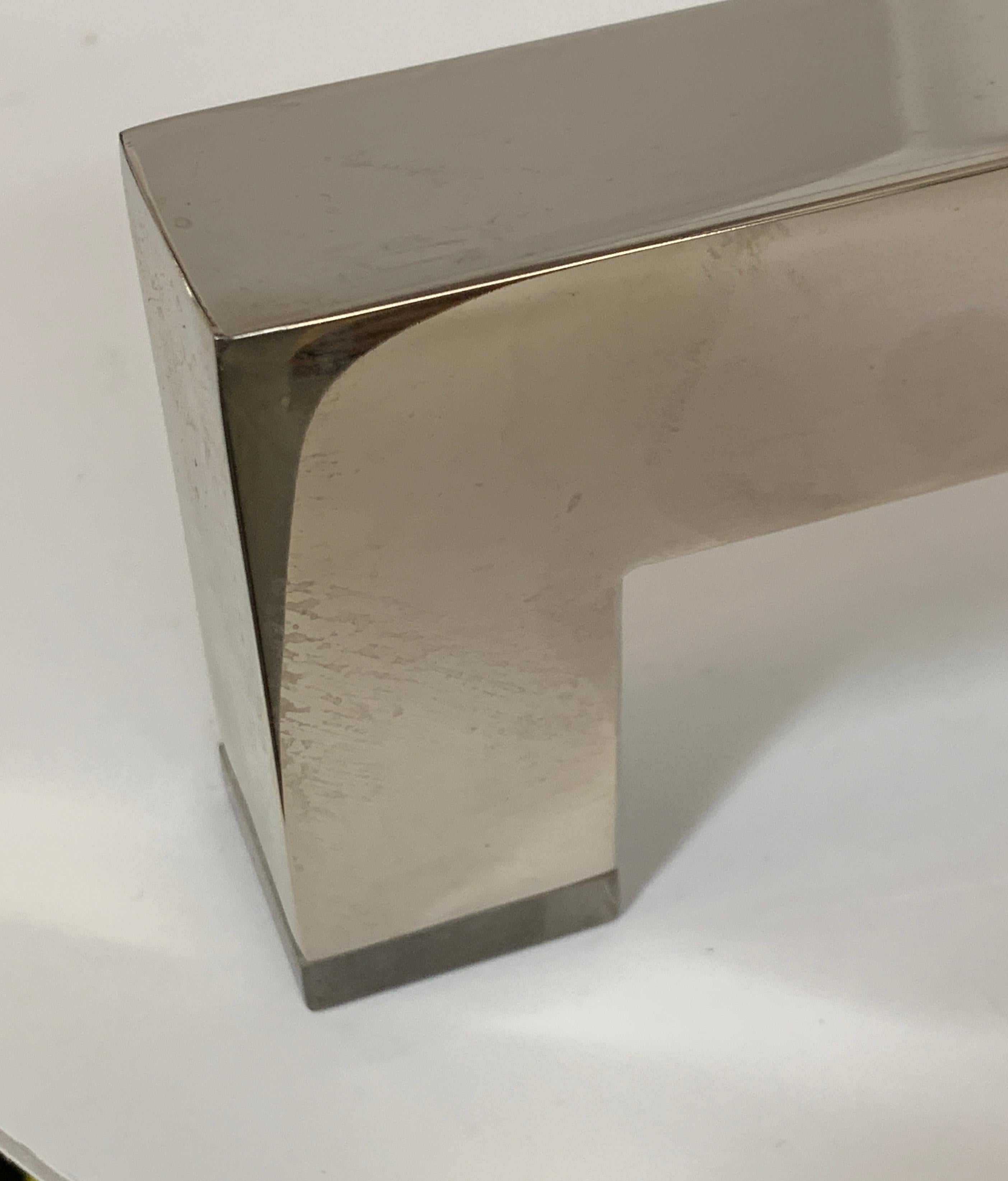 Charles Hollis Jones Lucite Nickel Tripod Table In Good Condition In Palm Springs, CA