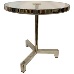 Charles Hollis Jones Lucite Nickel Tripod Table