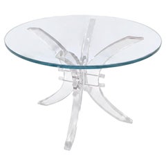 Tavolino con piedistallo in lucite di Charles Hollis Jones
