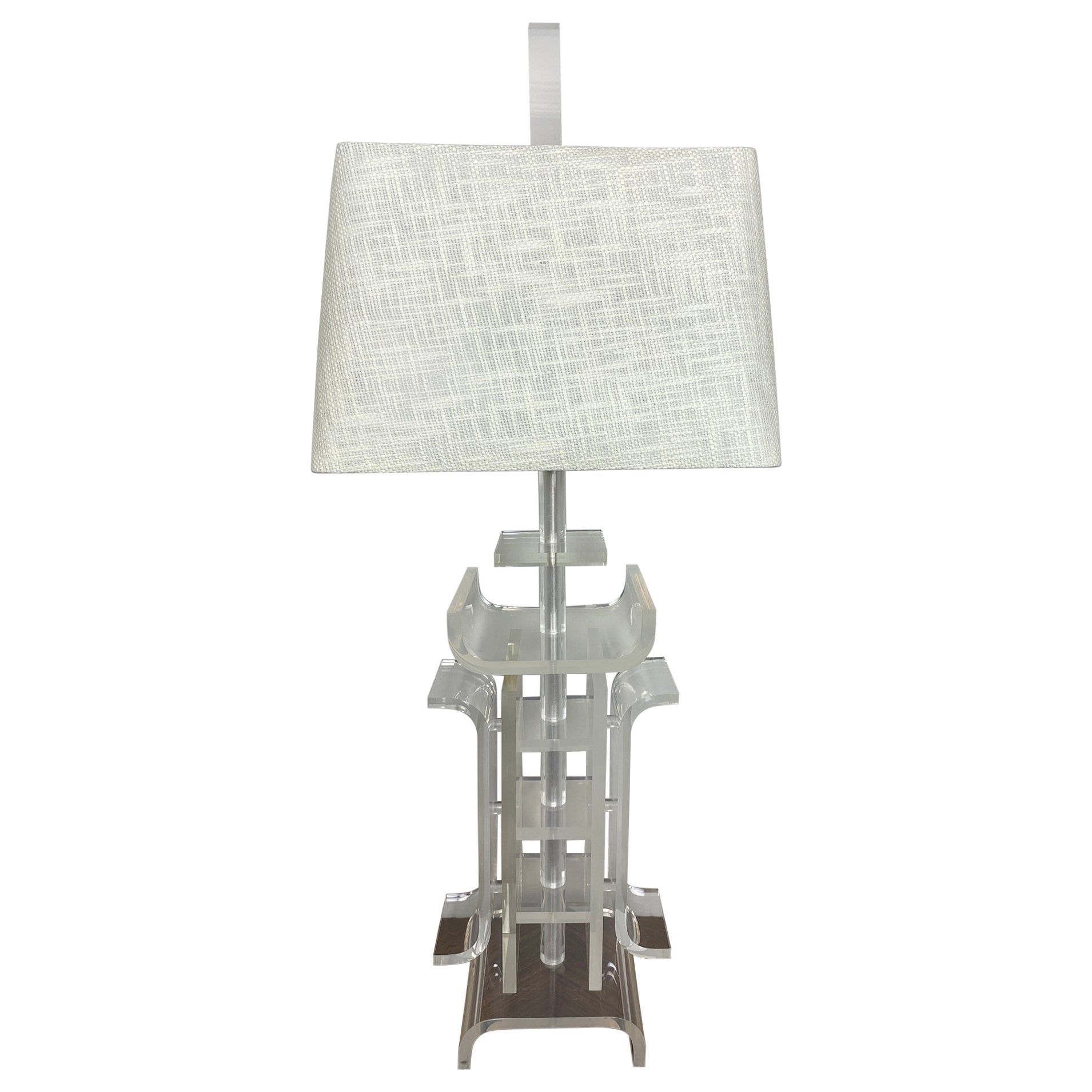Charles Hollis Jones Lámpara de mesa de lucita Diseño de inspiración japonesa en venta