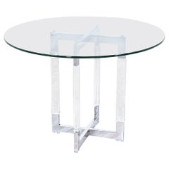 Charles Hollis Jones "Metric" Chrome and Lucite Dining Table
