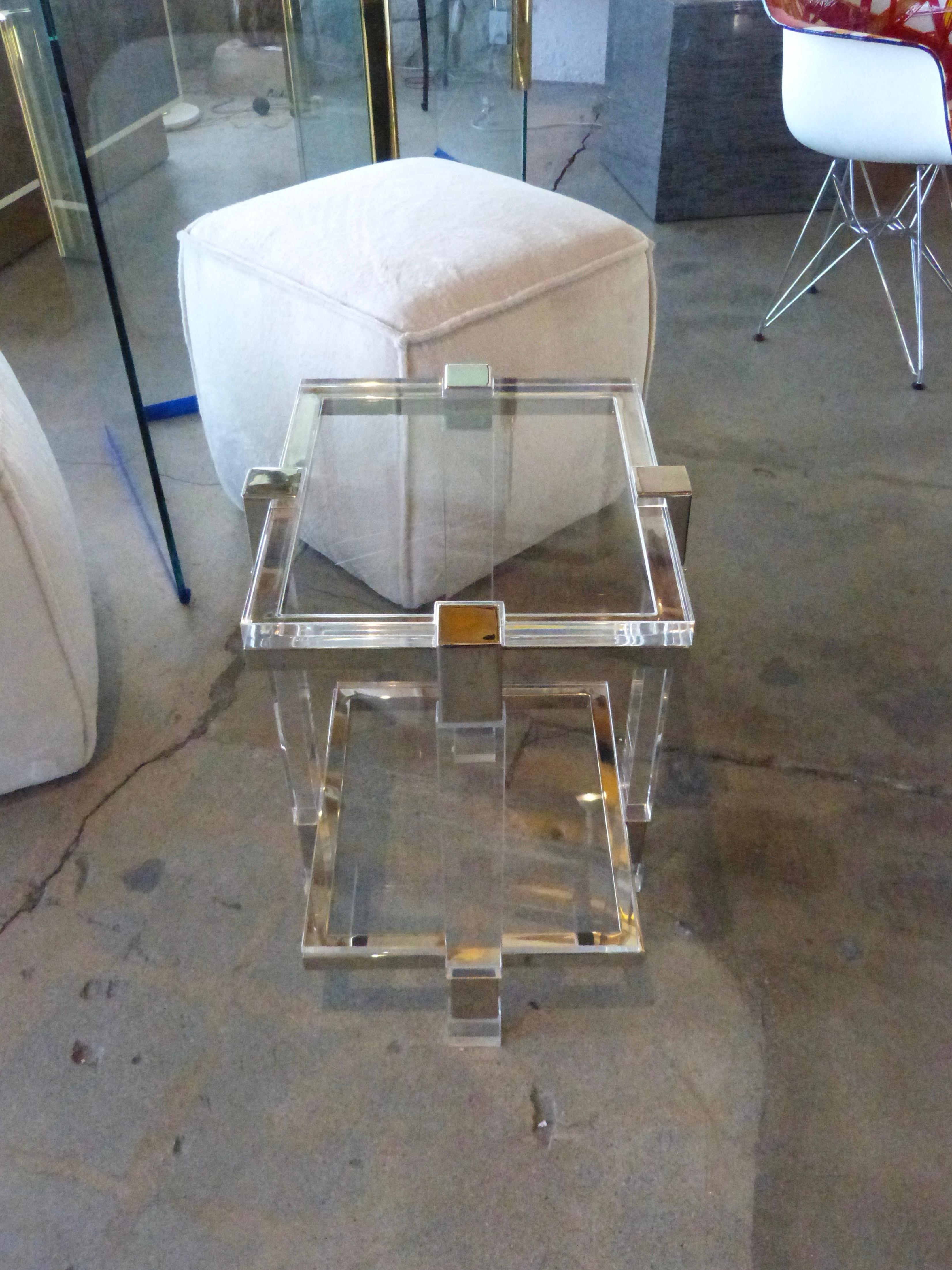 Acrylic Charles Hollis Jones Metric Line 2-Tier Side Table