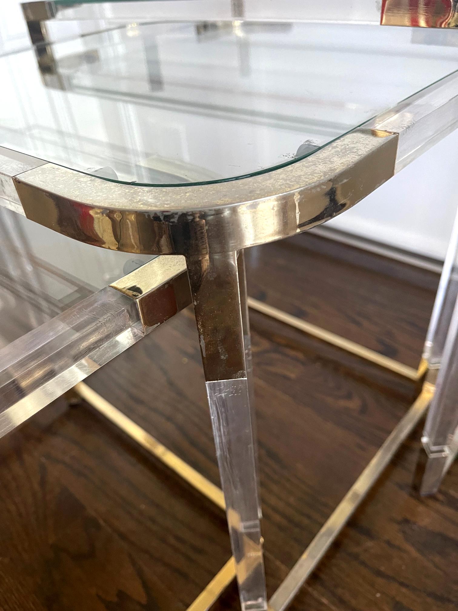 Brass Charles Hollis Jones Metric Line Nesting Tables For Sale