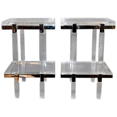 Charles Hollis Jones "Metric" Line Side Tables Signed