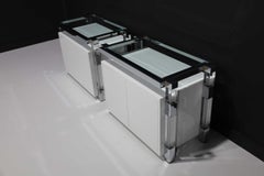 Charles Hollis Jones Metric Series Nightstands in White Lacquer