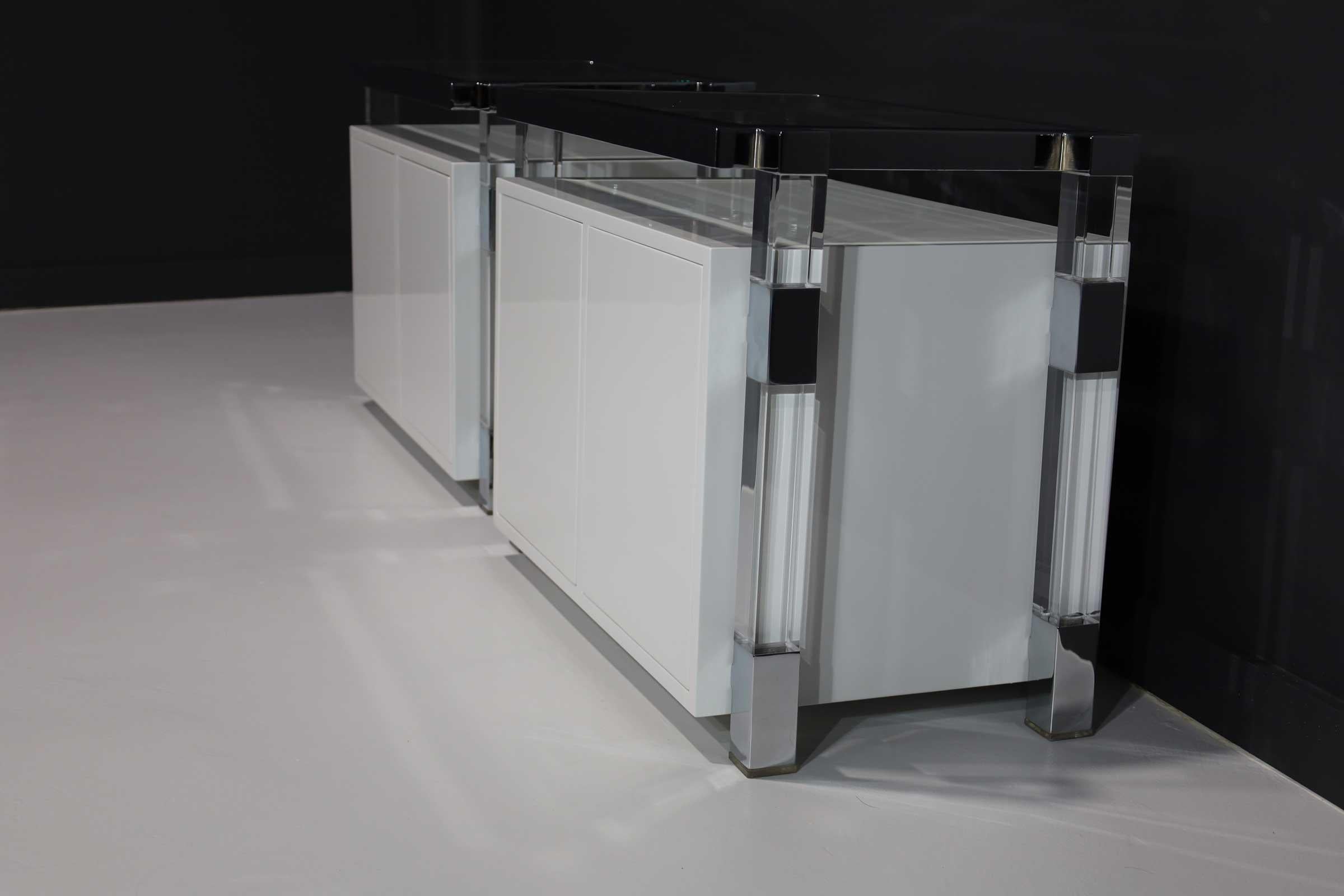 Mid-Century Modern Charles Hollis Jones Metric Series Nightstands in White Lacquer