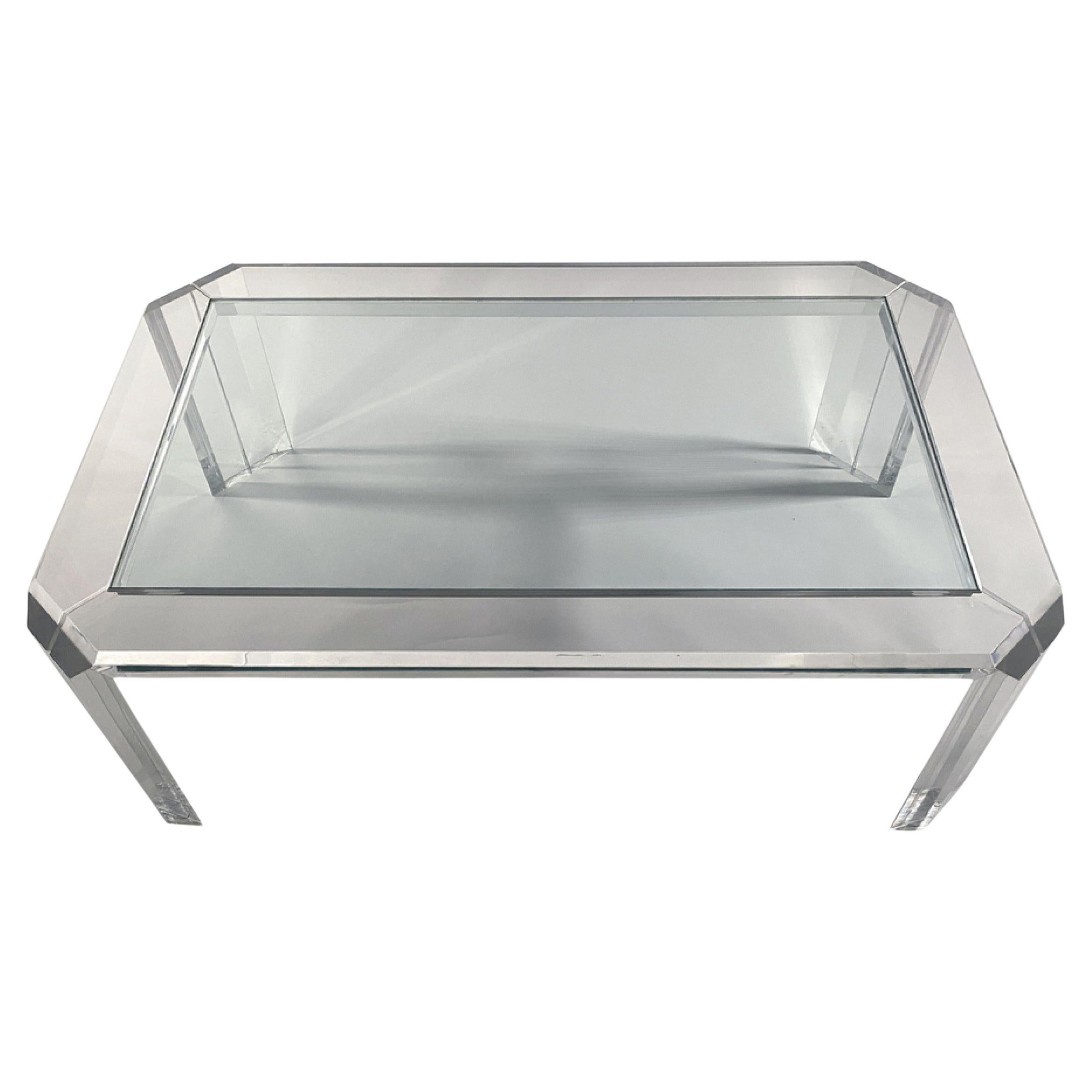 Charles Hollis Jones Midcentury American Modern Lucite Cocktail Table For Sale