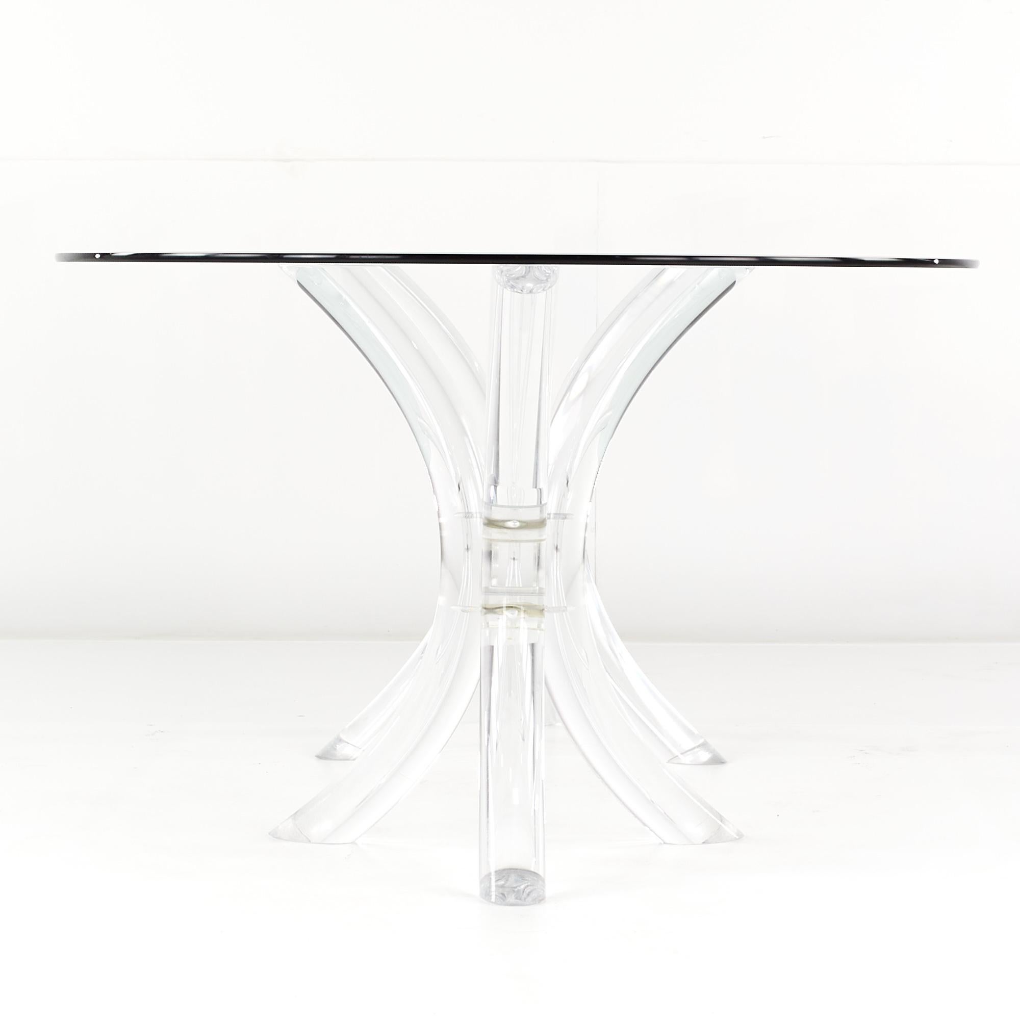 American Charles Hollis Jones Mid Century Double Pedestal Lucite Dining Table