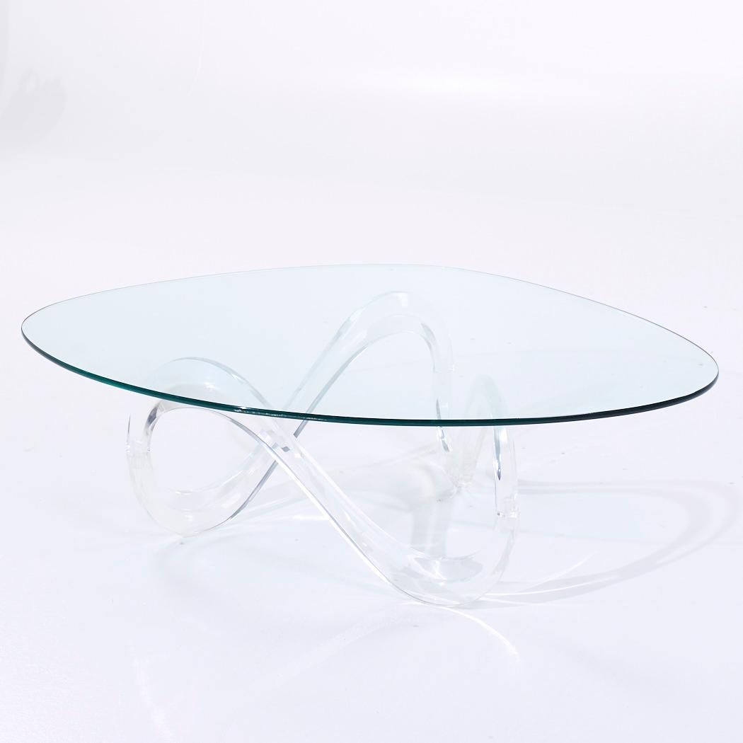 Américain Table basse Infinity en lucite mi-siècle de Charles Hollis Jones en vente