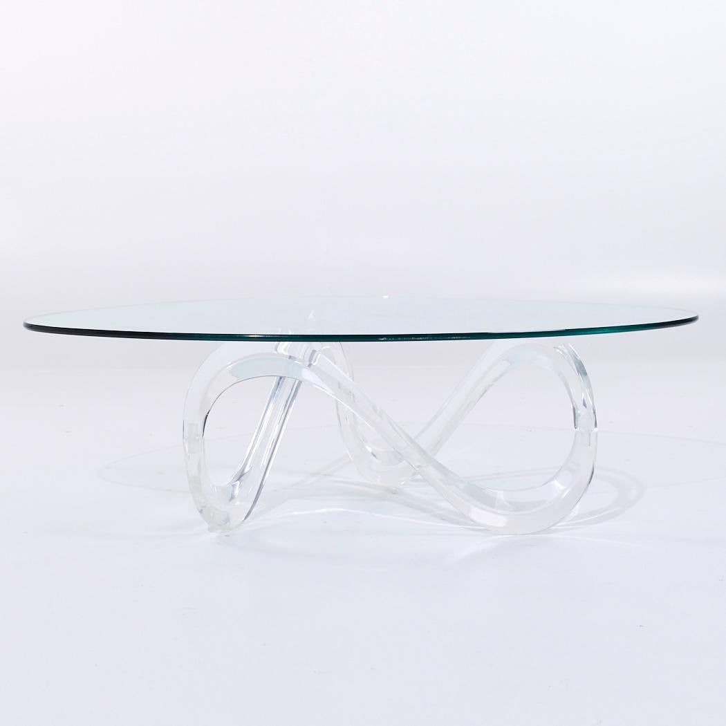 Lucite Table basse Infinity en lucite mi-siècle de Charles Hollis Jones en vente
