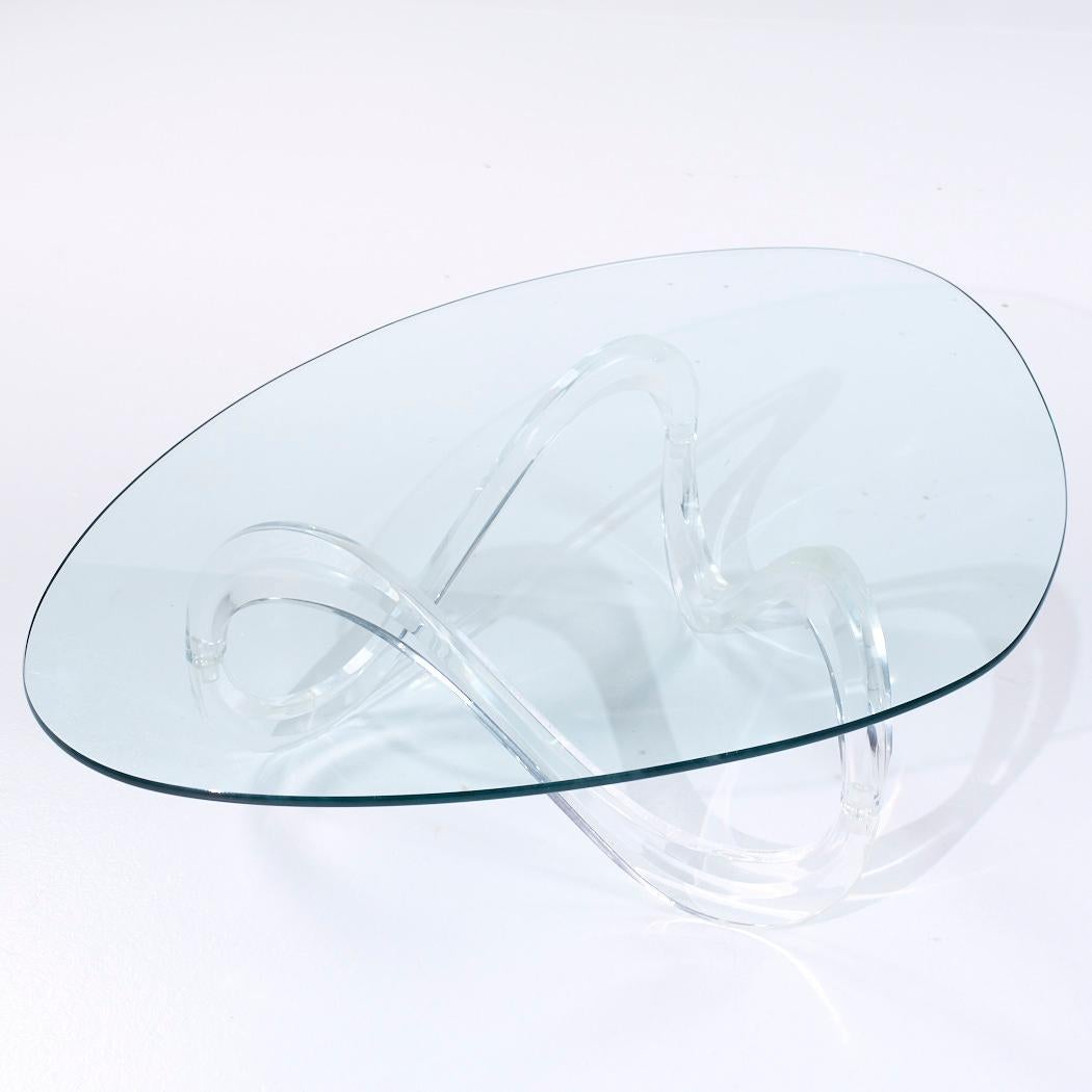 Table basse Infinity en lucite mi-siècle de Charles Hollis Jones en vente 1