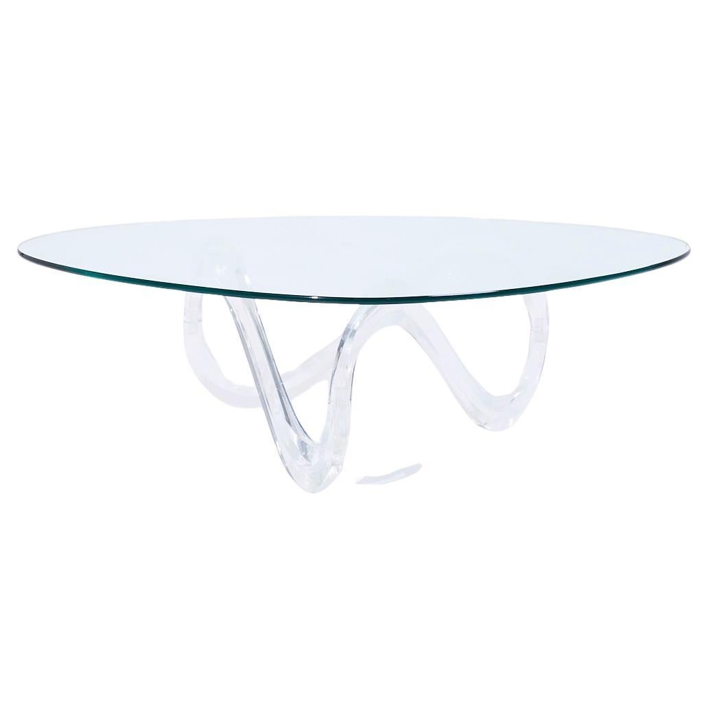 Charles Hollis Jones Unendlichkeits-Couchtisch aus Lucite aus der Mitte des Jahrhunderts