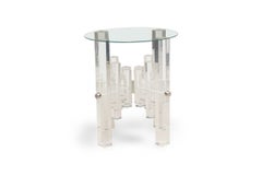 Charles Hollis Jones Mid-Century Lucite & Polished Nickel Dining Table Base