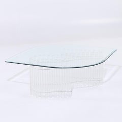 Charles Hollis Jones Table basse en Lucite Tambour du milieu du siècle