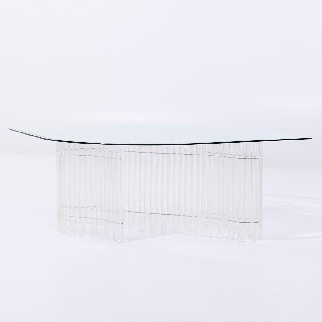 Fin du 20e siècle Charles Hollis Jones Table basse en Lucite Tambour du milieu du siècle en vente