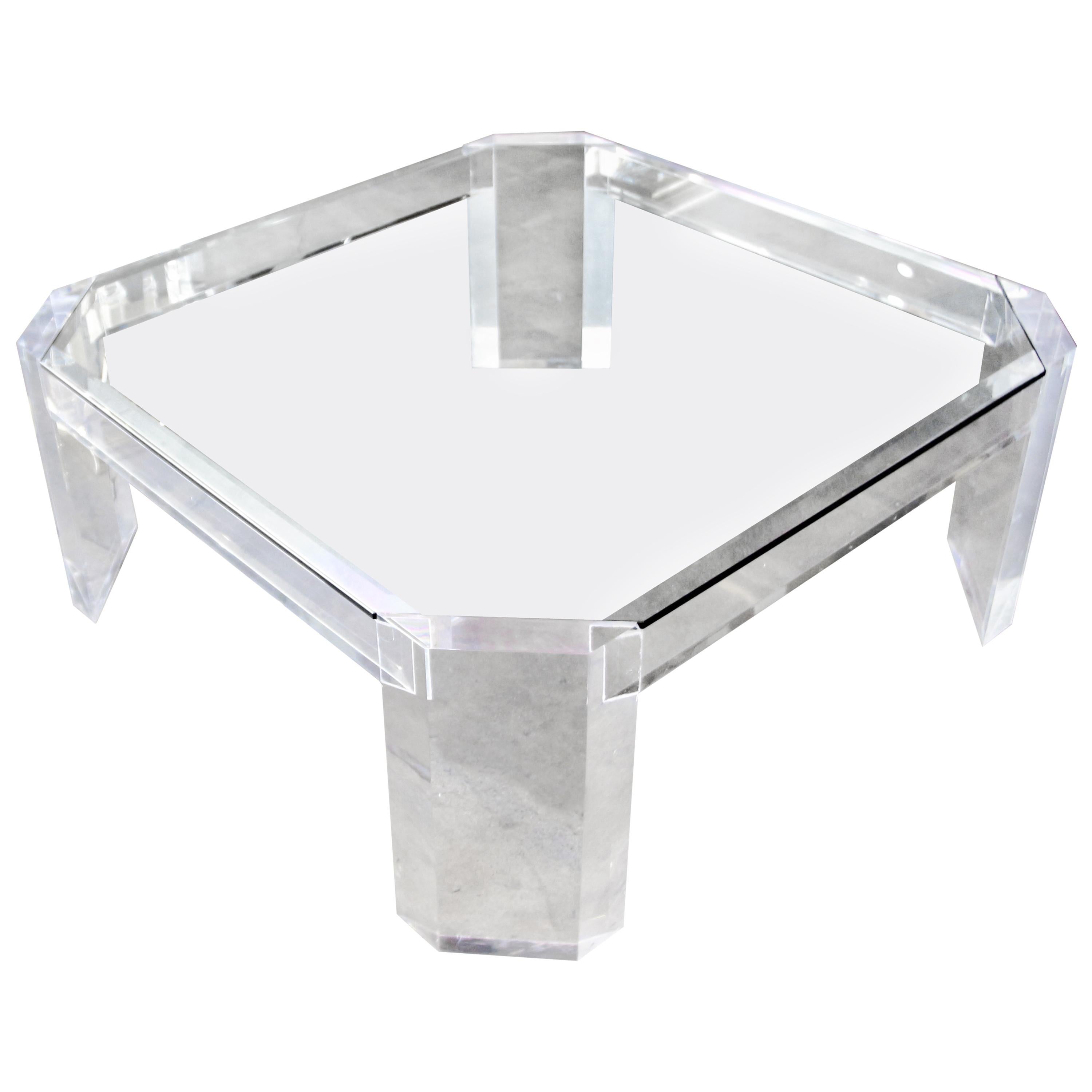 Charles Hollis Jones model 505 Lucite and Glass Coffee Table