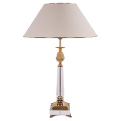 Charles hollis jones Plexiglas Table Lamp with Gold Elements 