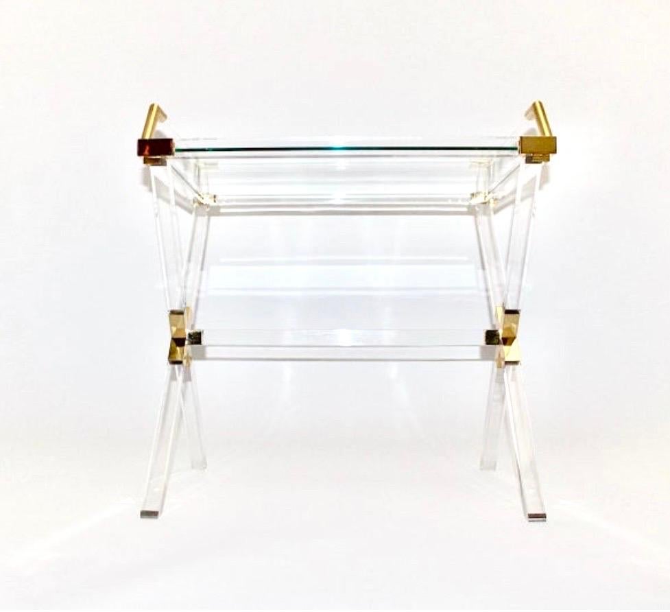 Hollywood Regency Charles Hollis Jones plexiglass (Lucite) table , 1970s For Sale