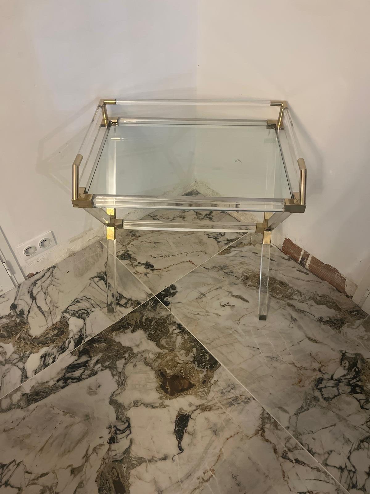 Charles Hollis Jones plexiglass (Lucite) table , 1970s In Good Condition For Sale In La xara, VC