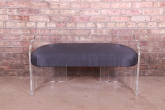 Charles Hollis Jones Sculptural Lucite "Angel Wing" Bench or Settee, 1970s