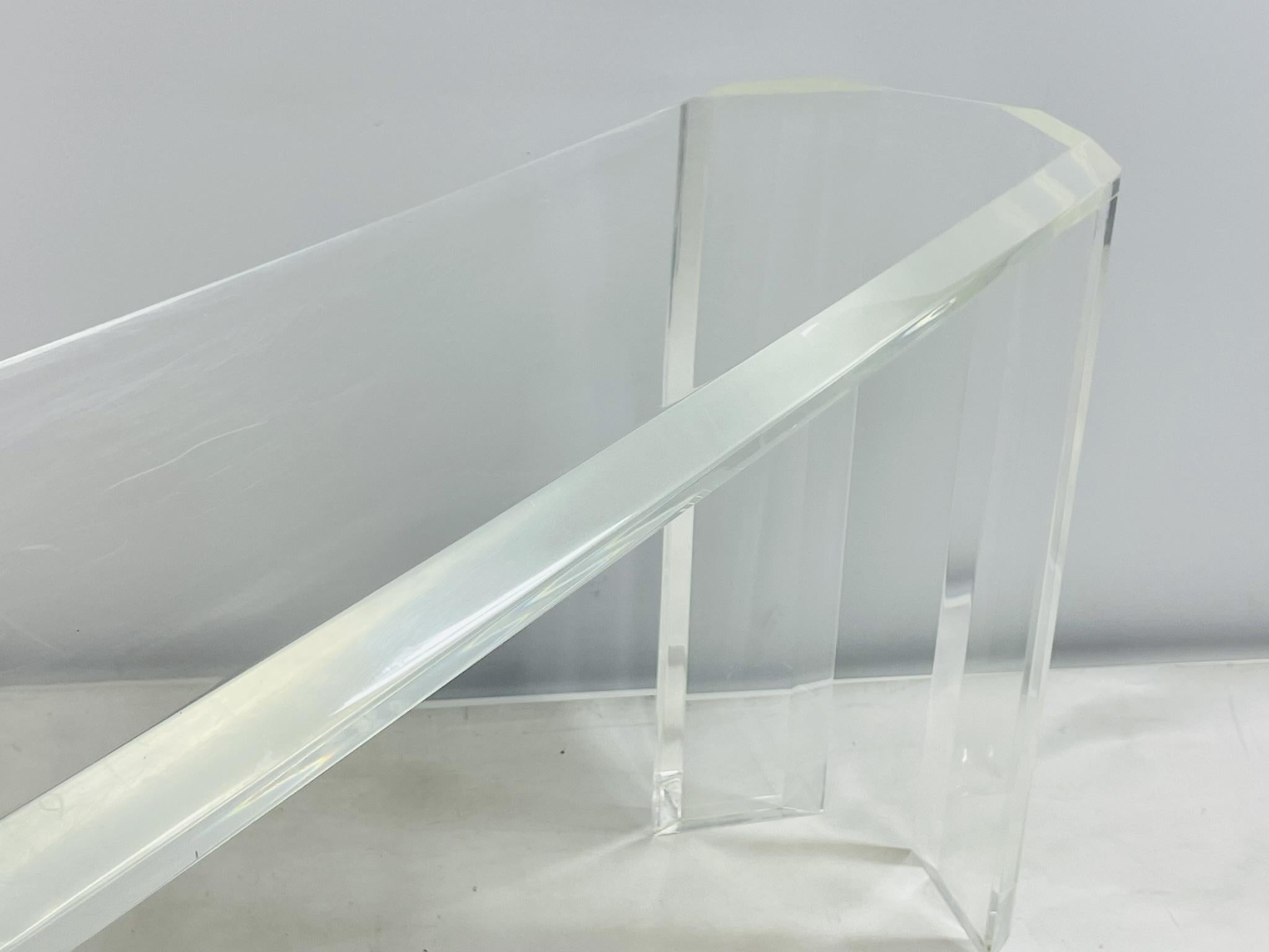 Tavolo consolle in lucite firmato Charles Hollis Jones, Los Angeles, 1970 in vendita 4