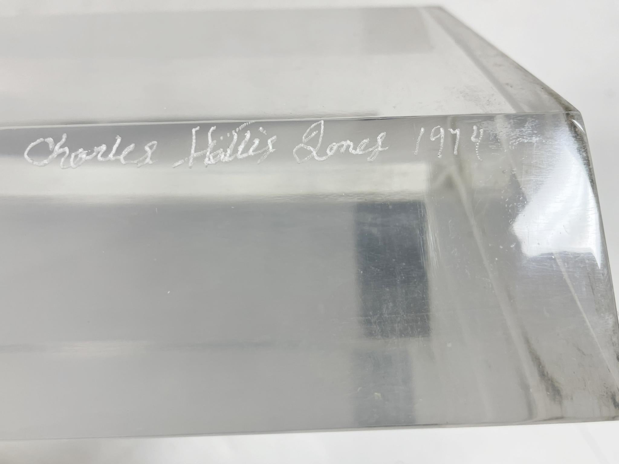 Tavolo consolle in lucite firmato Charles Hollis Jones, Los Angeles, 1970 in vendita 7