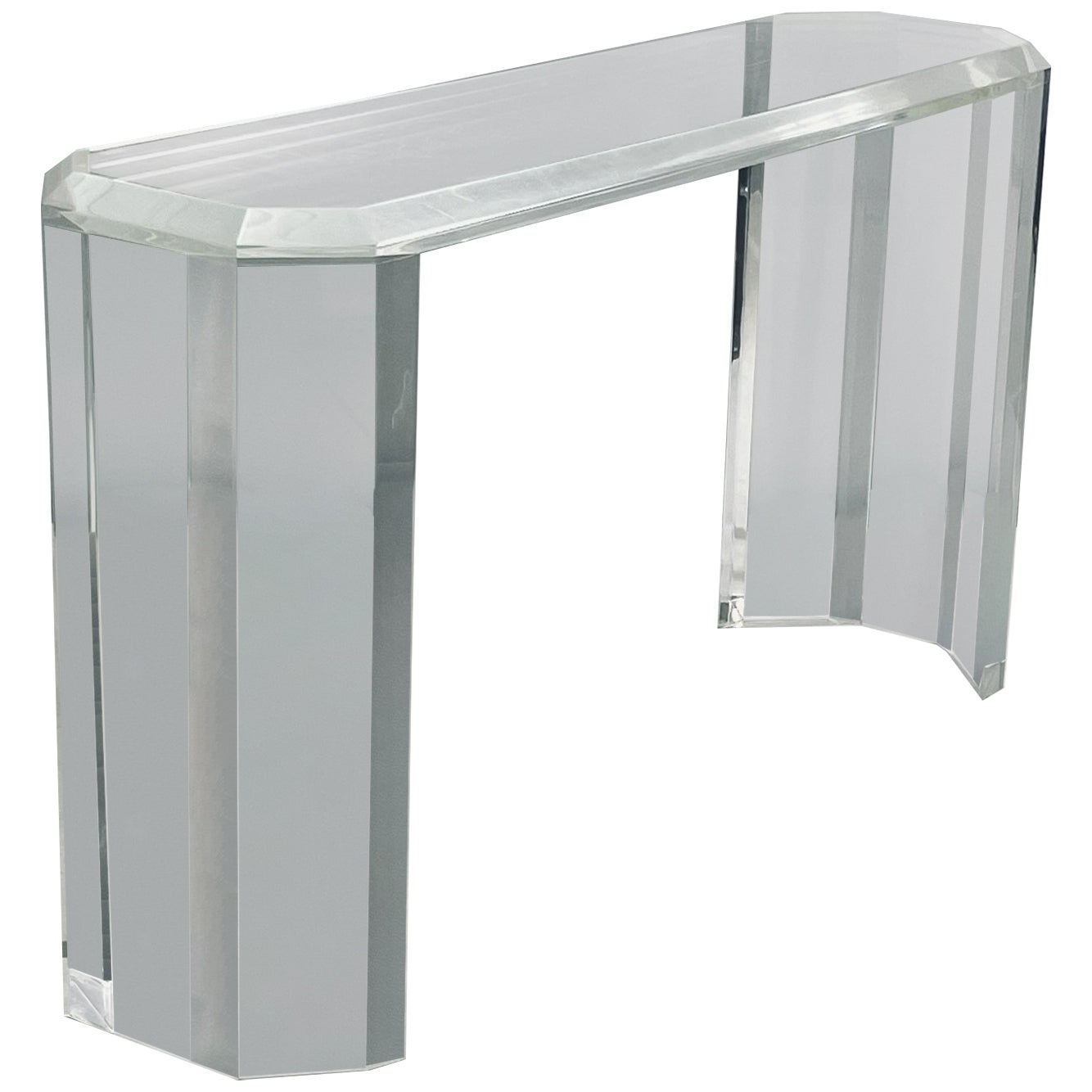 Table console en lucite signée Charles Hollis Jones, Los Angeles, 1970