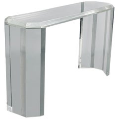 Charles Hollis Jones Signed Lucite Console Table, Los Angeles, 1970