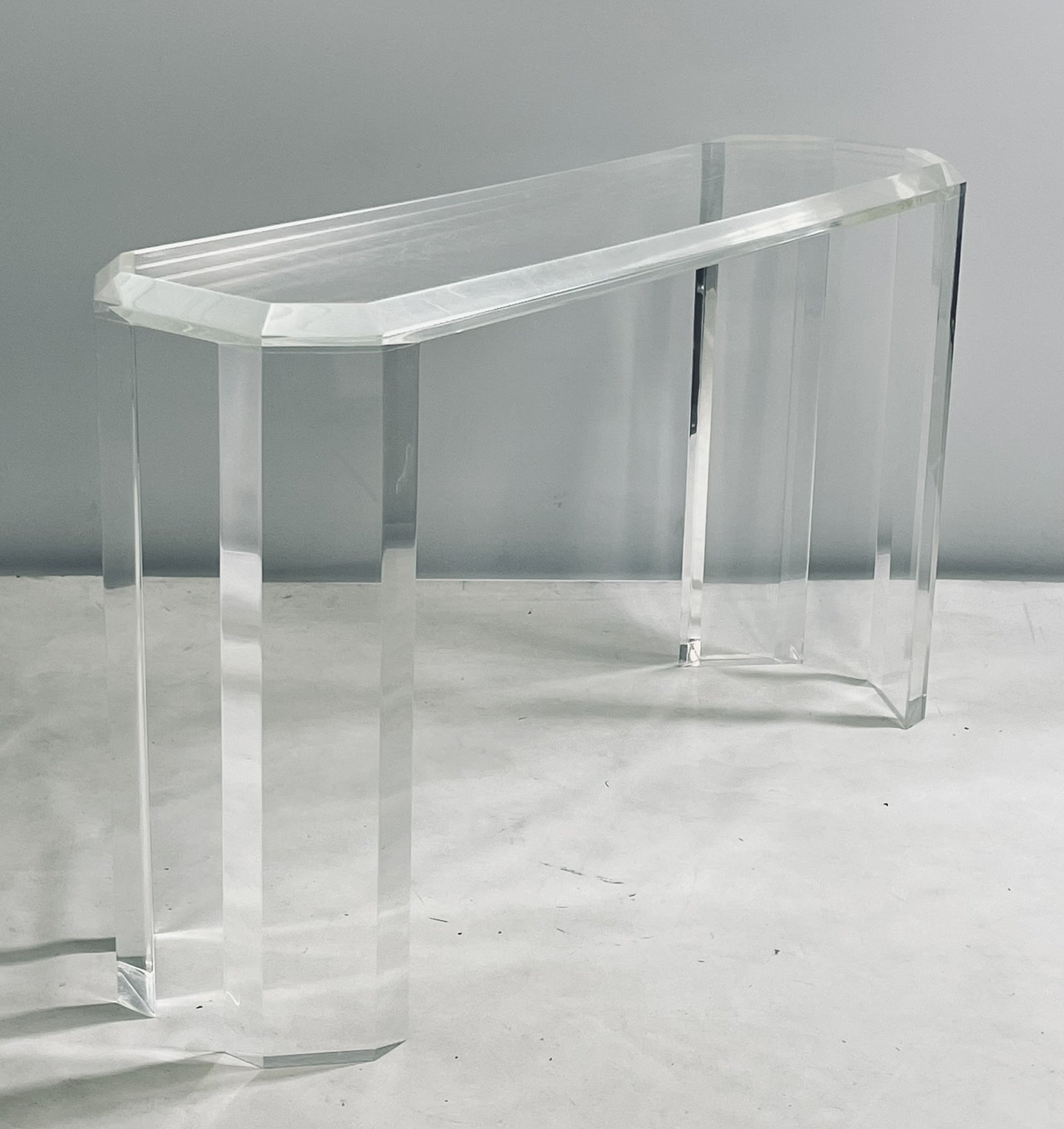 Tavolo consolle in lucite firmato Charles Hollis Jones, Los Angeles, 1970