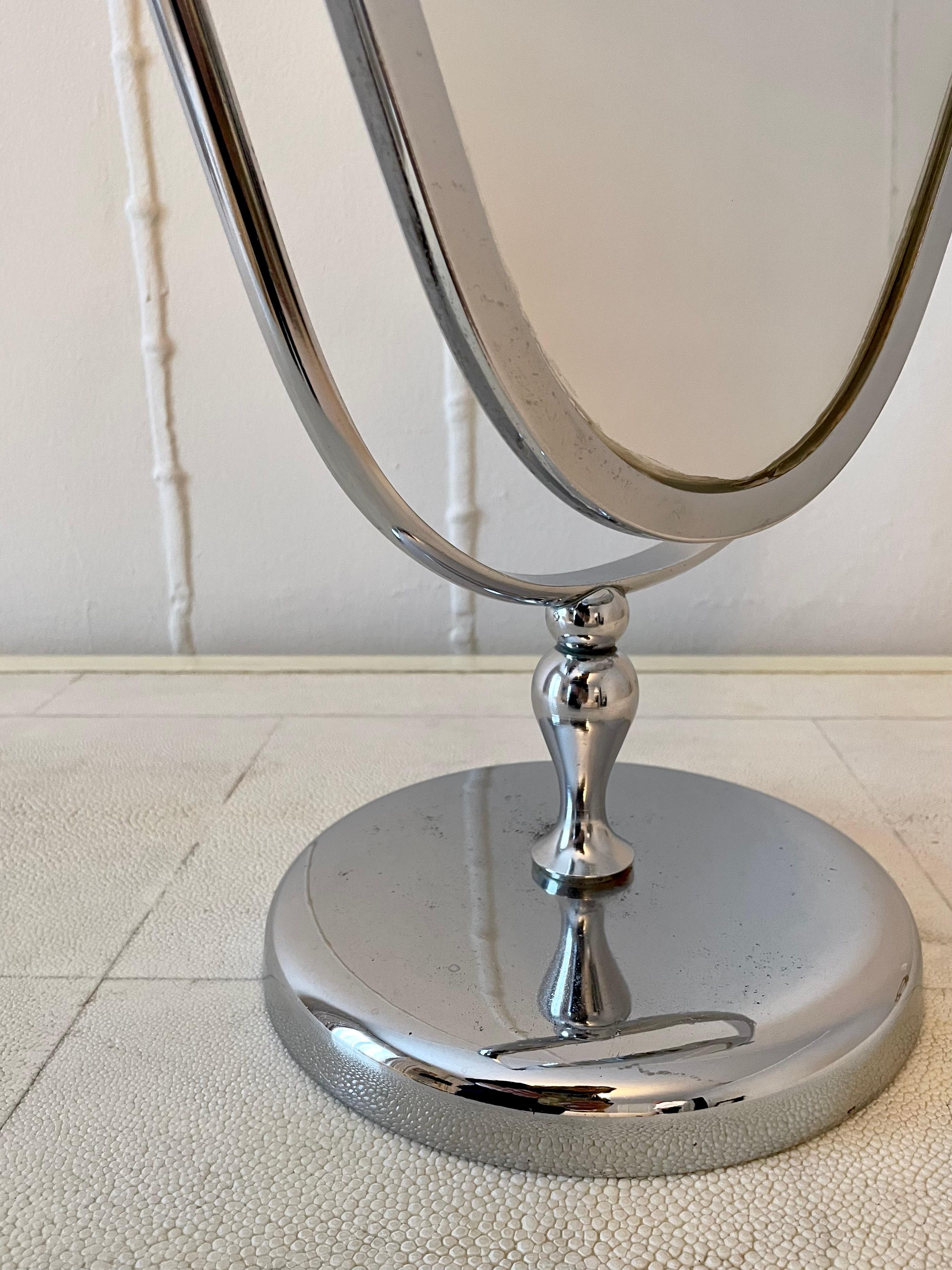 20th Century Charles Hollis Jones Silver Vanity Mirror For Sale
