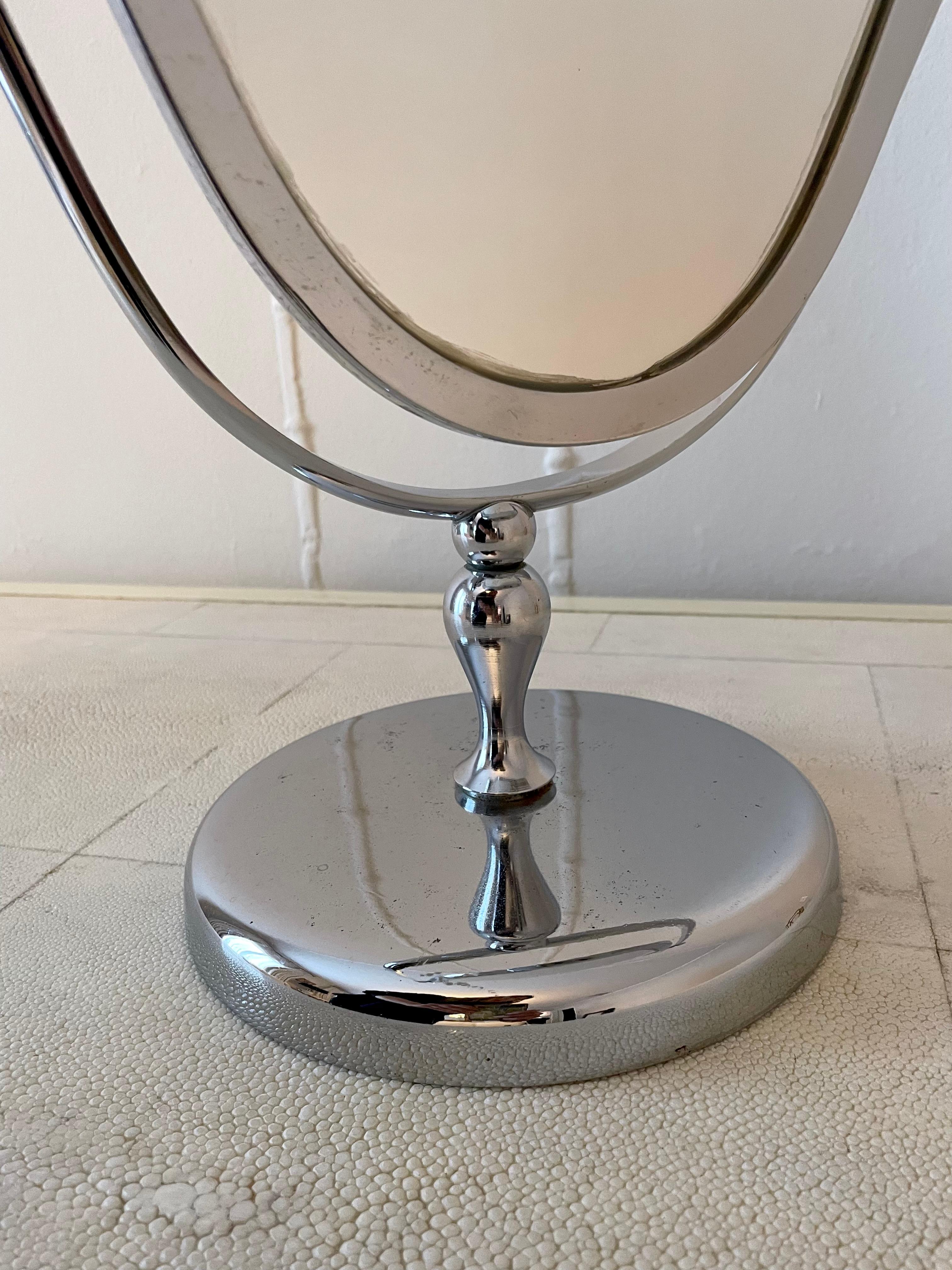 Silver Plate Charles Hollis Jones Silver Vanity Mirror For Sale
