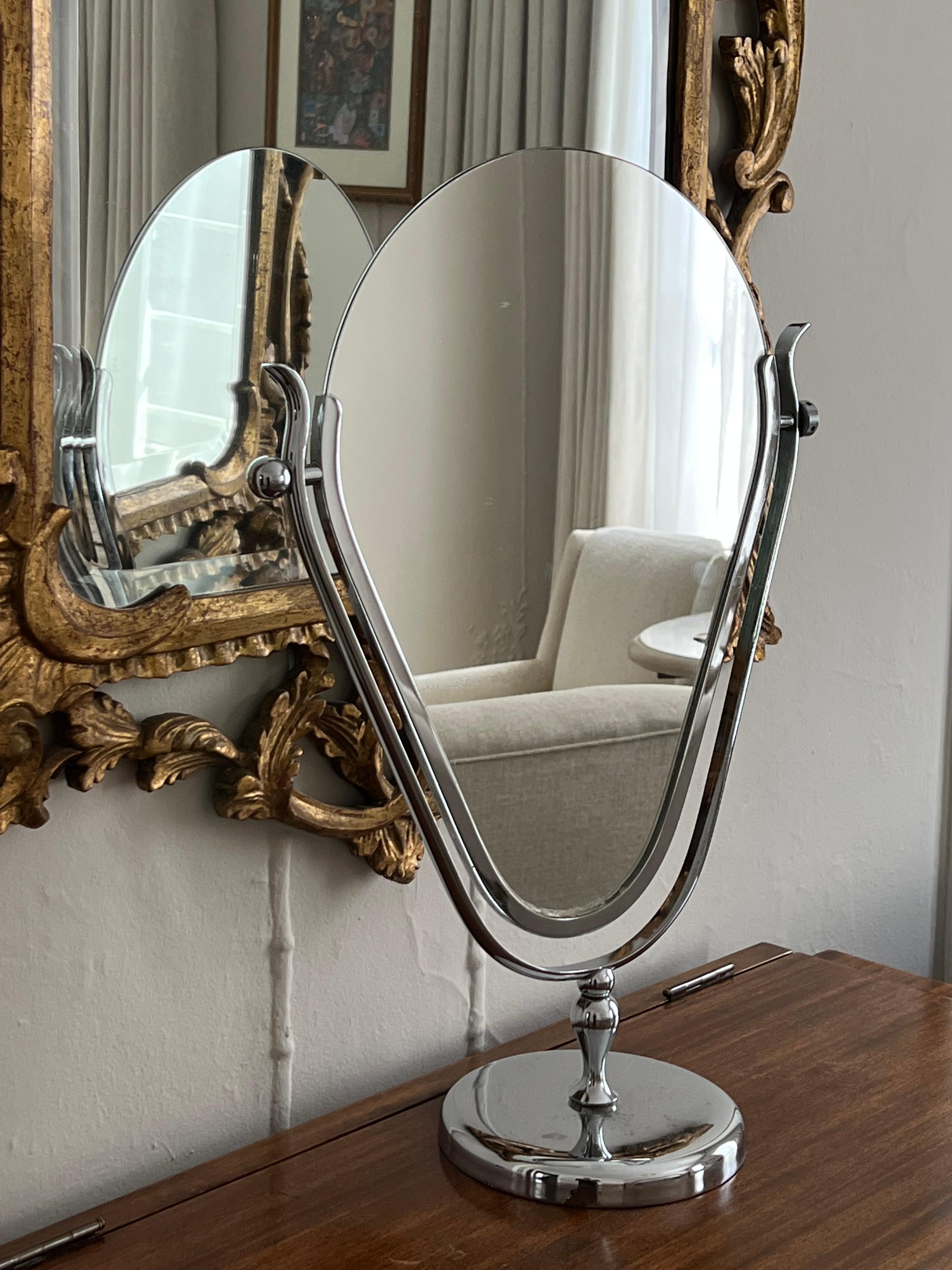 Charles Hollis Jones Silver Vanity Mirror For Sale 3