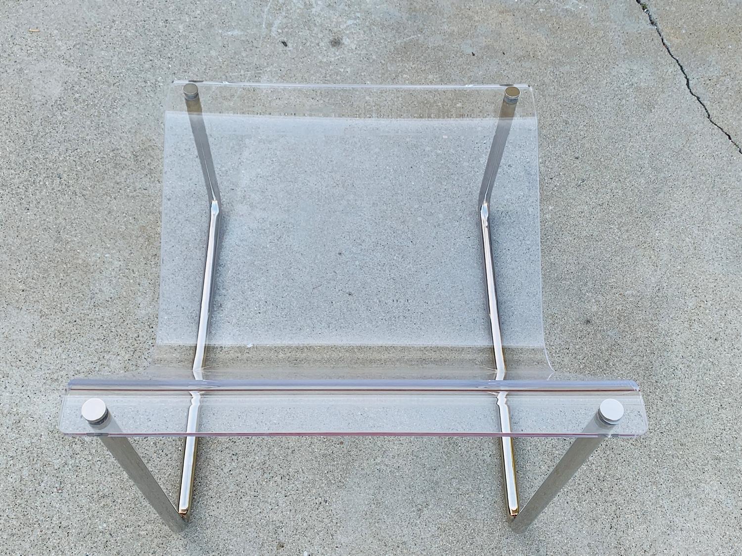 Chrome Charles Hollis Jones Sling Chair, Signed and Dated For Sale