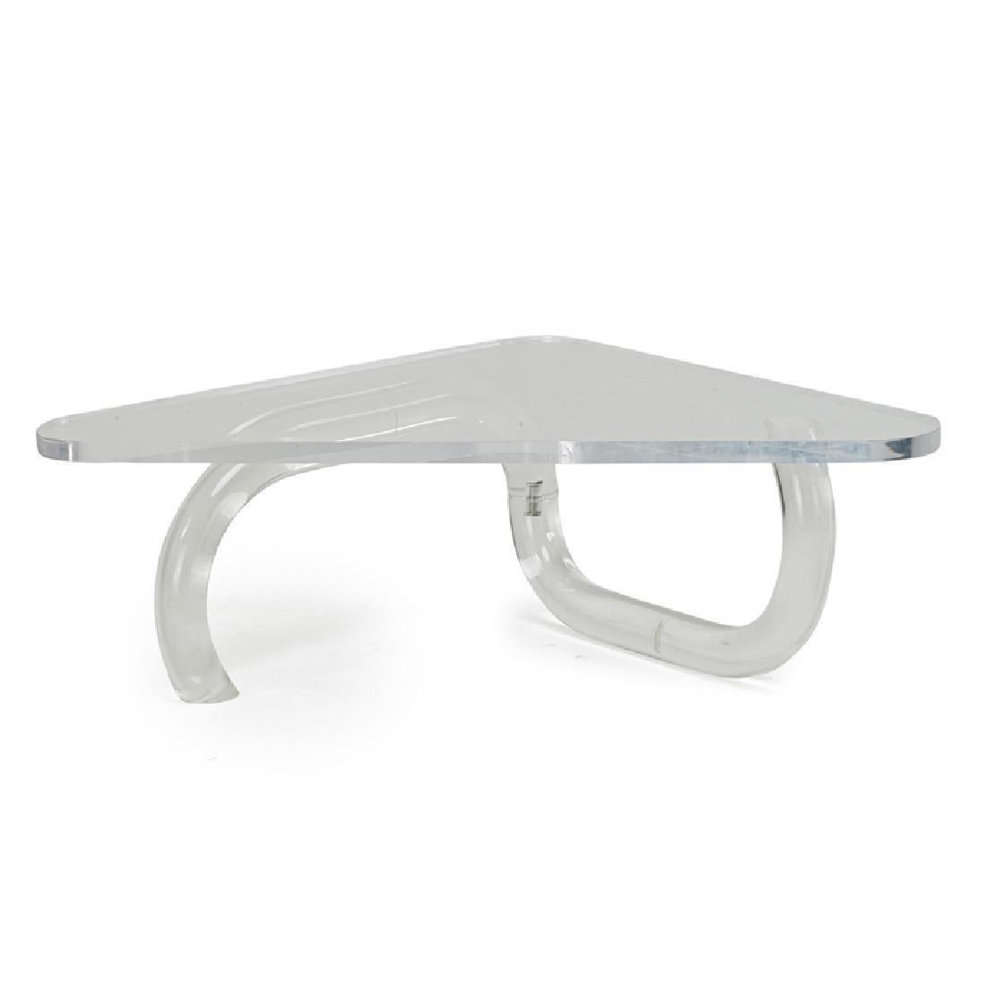 Stunning coffee table by the Lucite icon, Charles Hollis Jones originally designed in the mid-1970s.
The table has wonderful lines and a very minimalistic look, top can be made to order to better match your space needs.

Measurements:
50.5