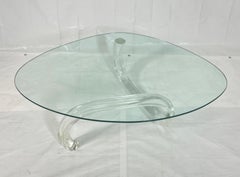 Charles Hollis Jones “Squiggly Wiggly” Lucite Coffee Table, USA, Signed & Dated
