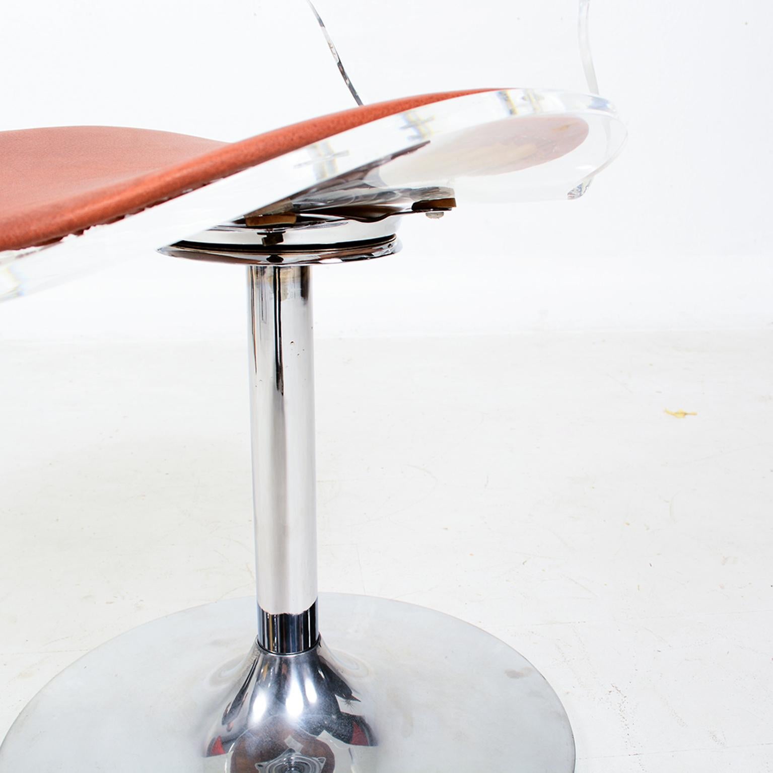 Charles Hollis Jones Style Splashy Modern Lucite Chrome Dining Chair Set of 4 2