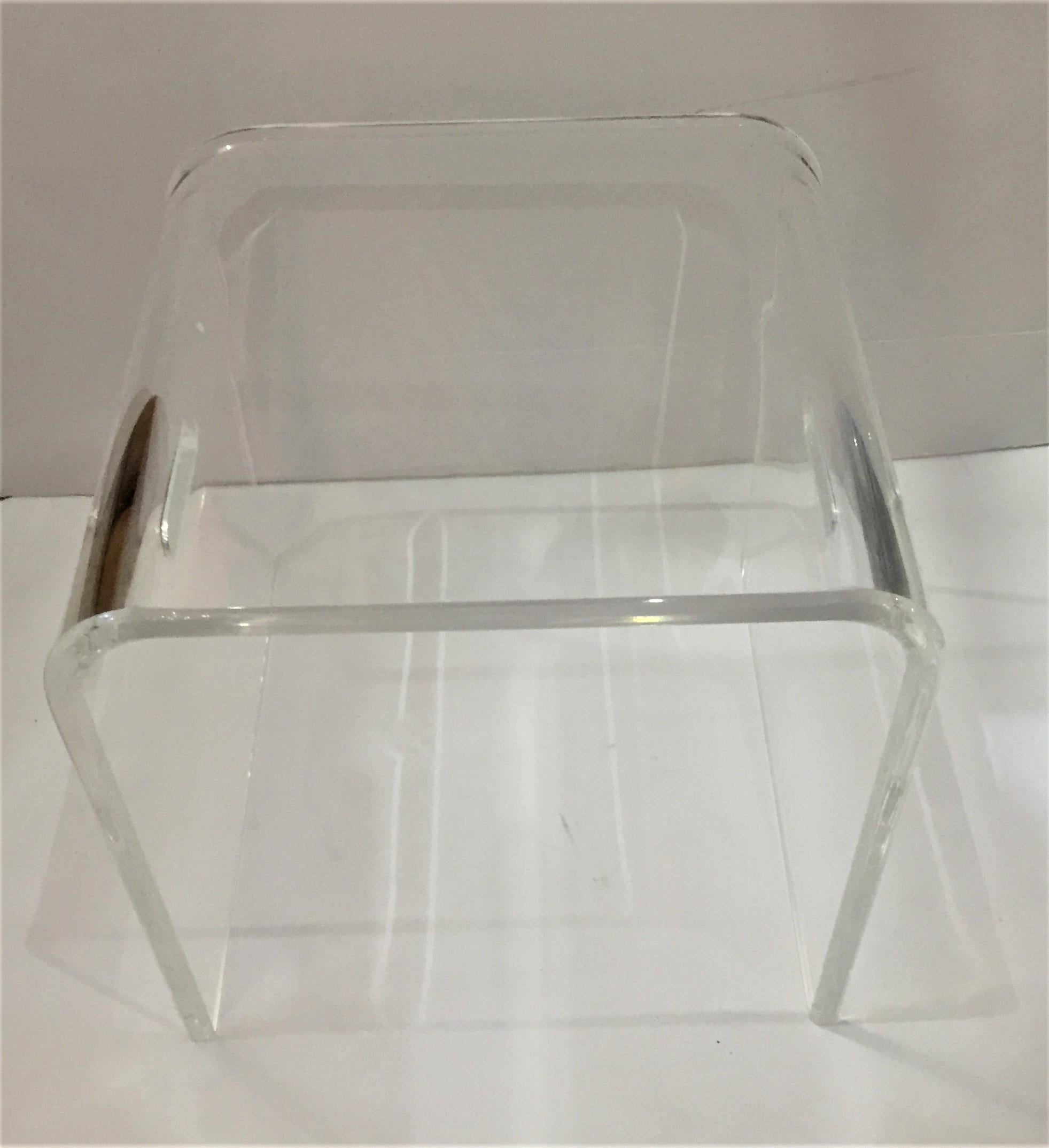 Charles Hollis Jones Style Lucite Bench In Good Condition In West Palm Beach, FL