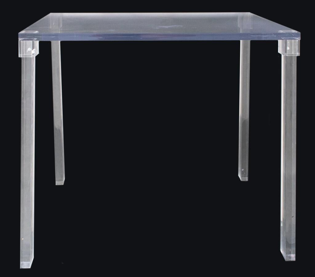 American Charles Hollis Jones Style Lucite Dining Table For Sale